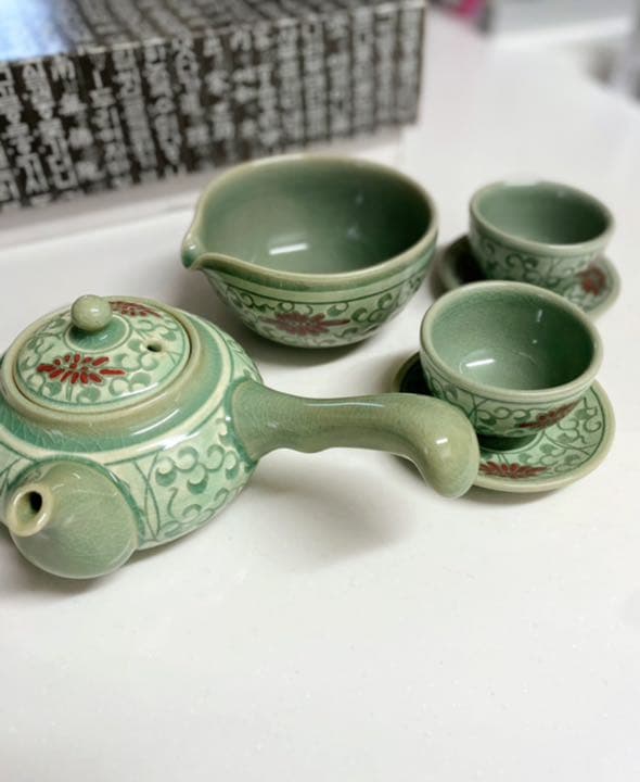 新品未使用　韓国陶器　茶器セット　6客