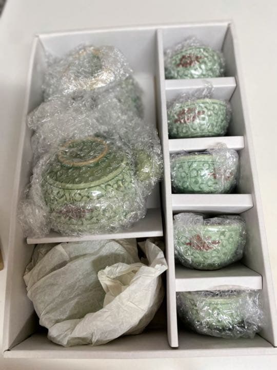 新品未使用　韓国陶器　茶器セット　6客