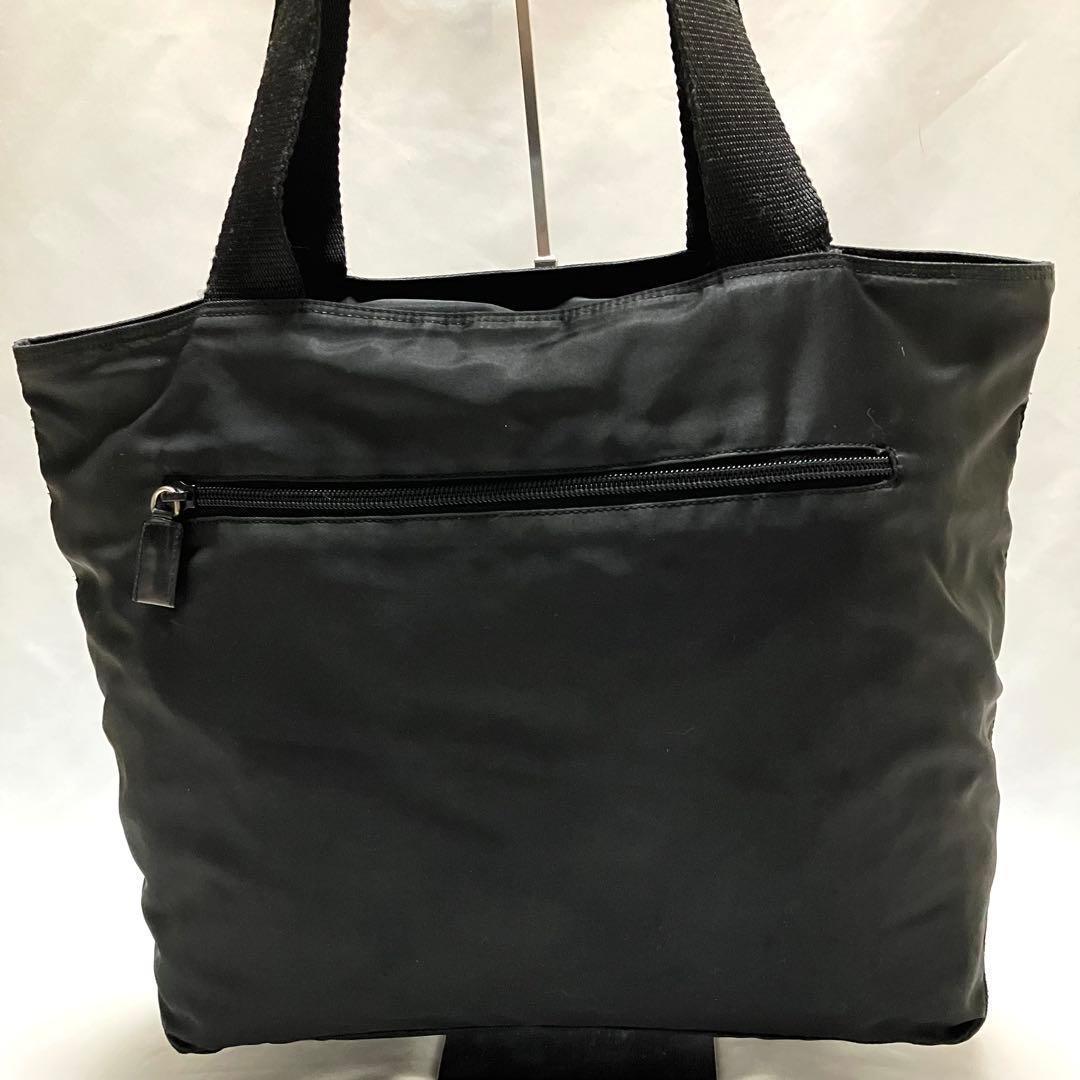 Grin プラダ トートバッグ 大容量 テスートナイロン 三角ロゴ 黒