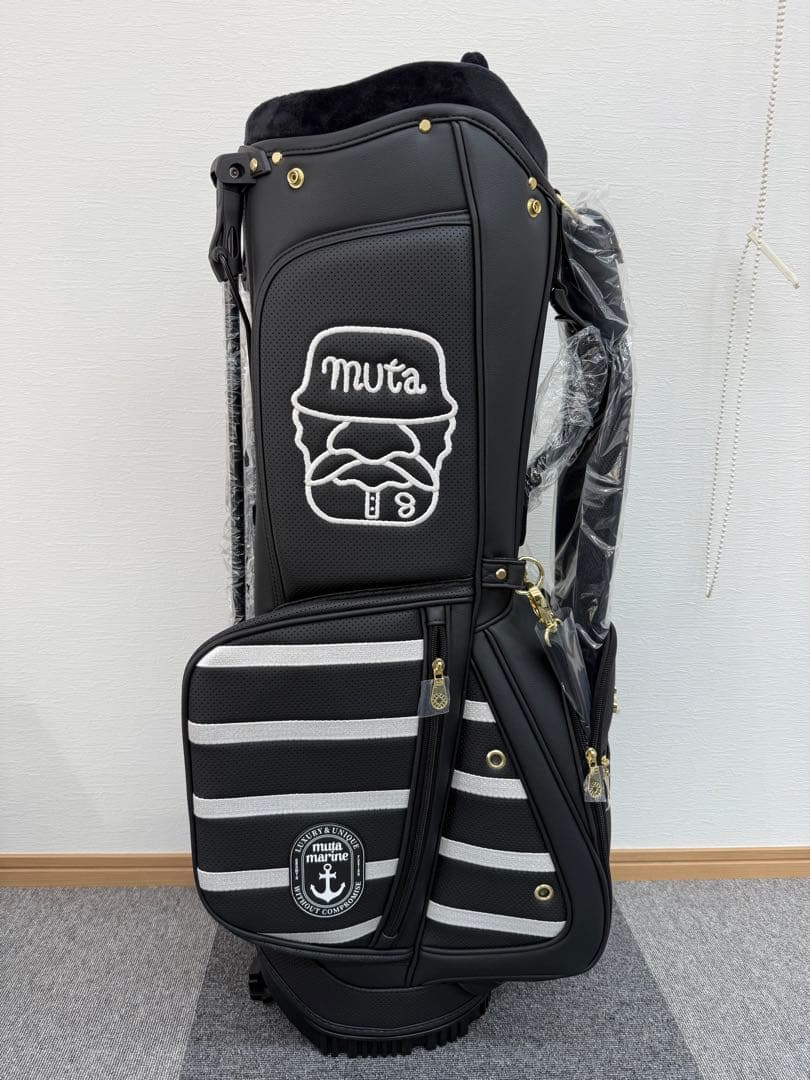 mutu ゴルフバッグ ブラック ストライプ