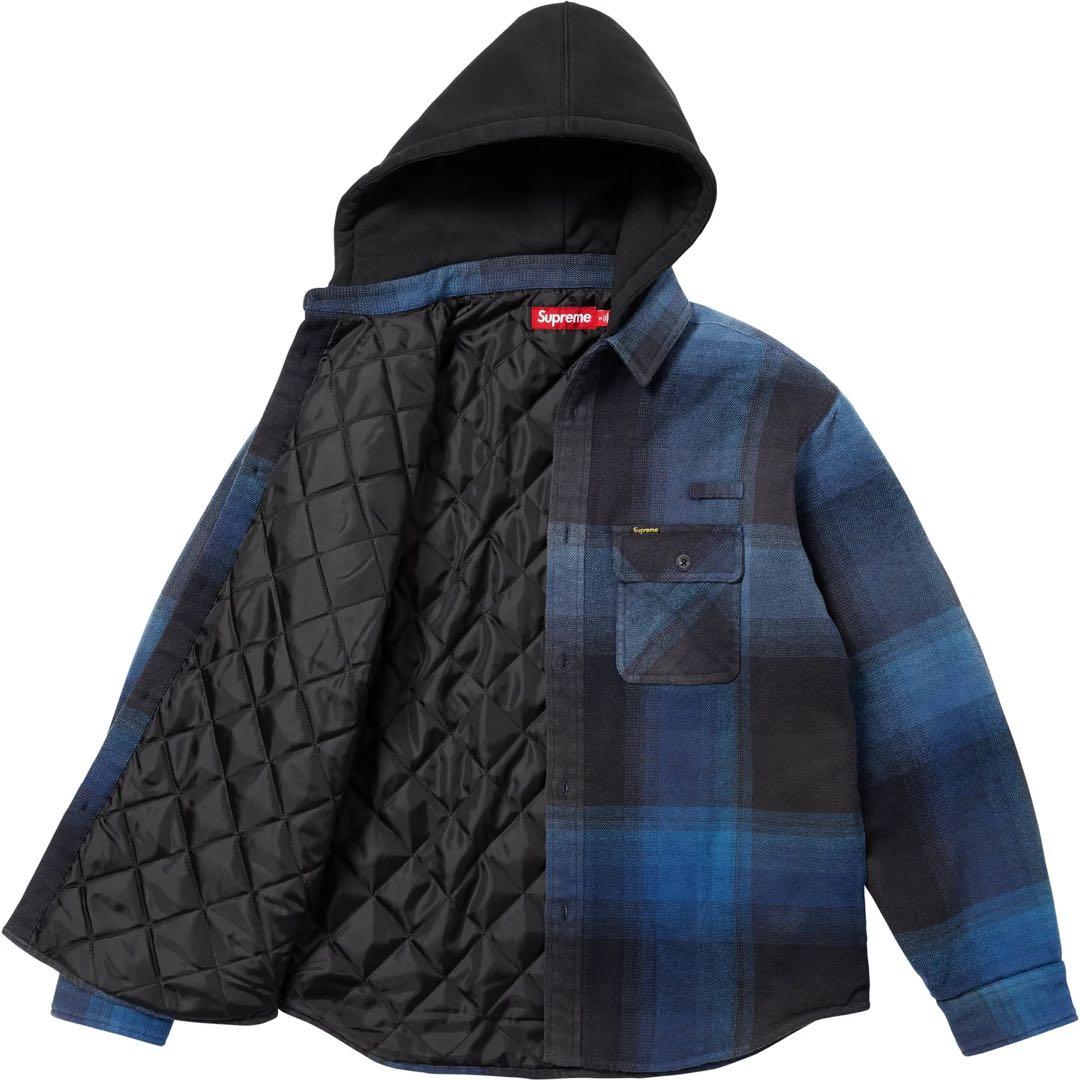 Supreme Quilted Lined Hooded Shirt Mサイズ