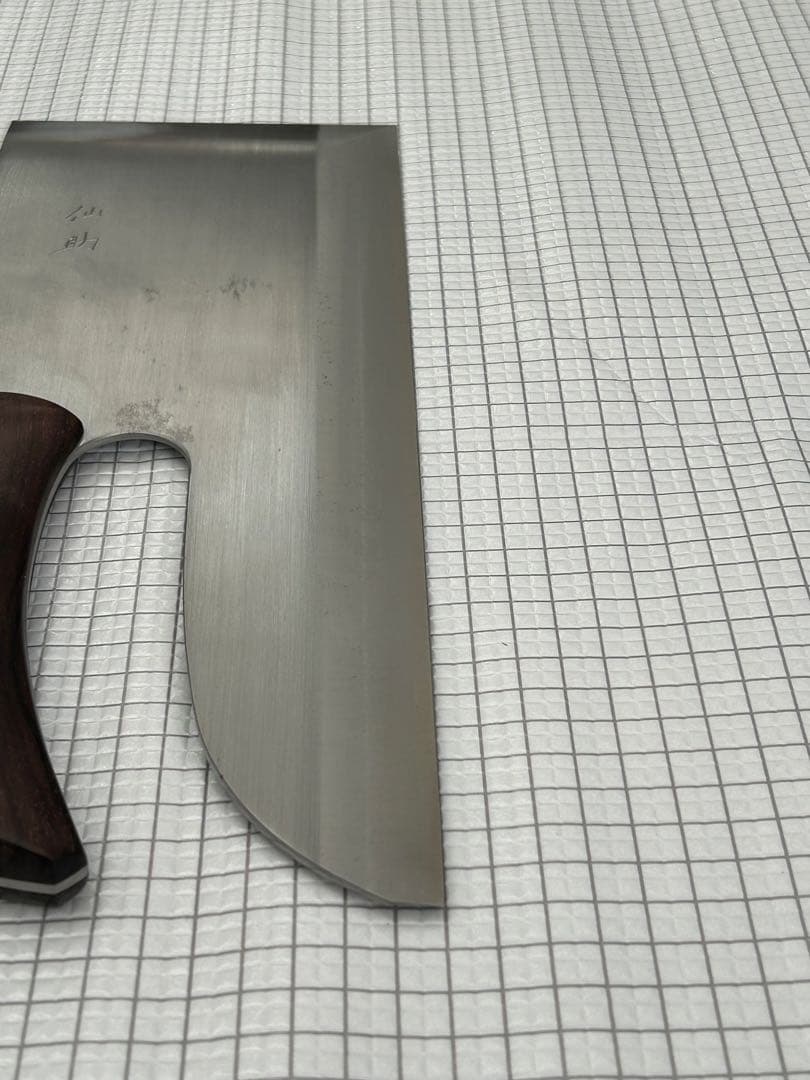 仙助 包丁 麺切り包丁 蕎麦包丁 安来鋼青紙二号 330mm 黒檀曲柄