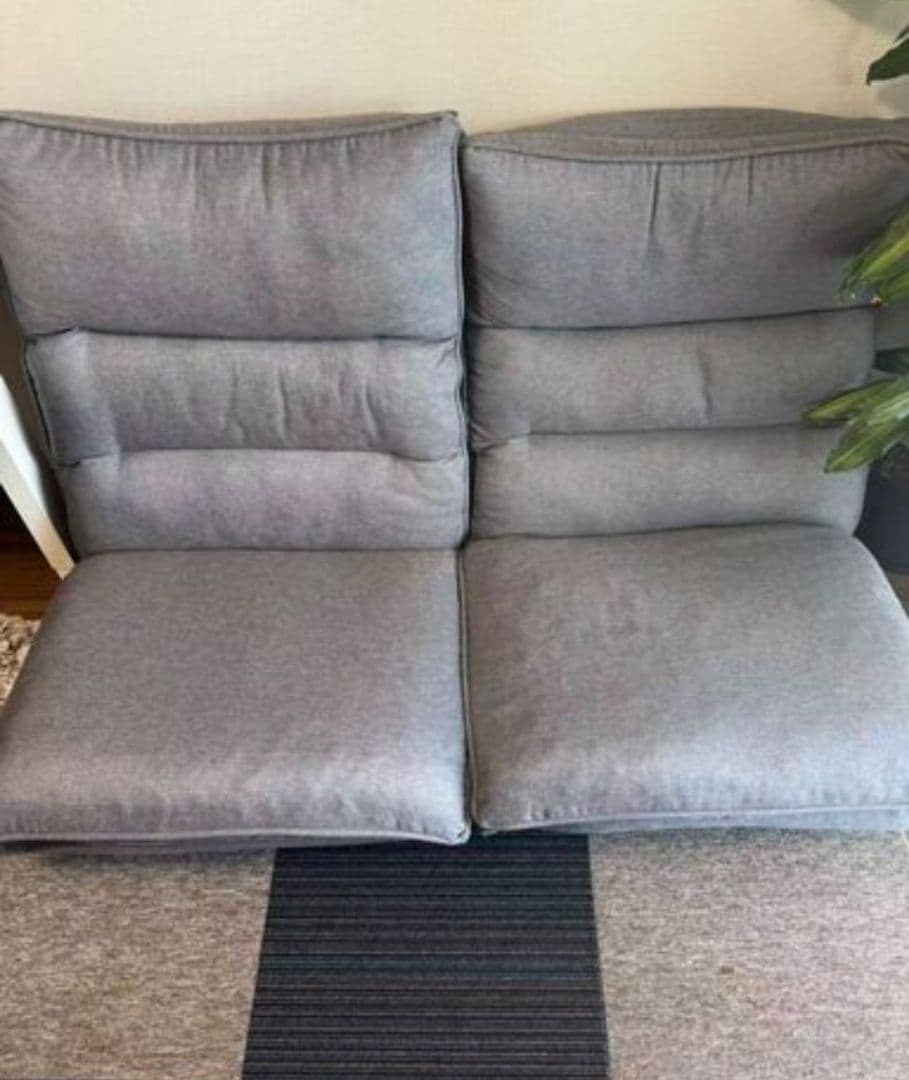 リクライニングソファ 2人掛け 幅140cm グレー　(直接引取希望)