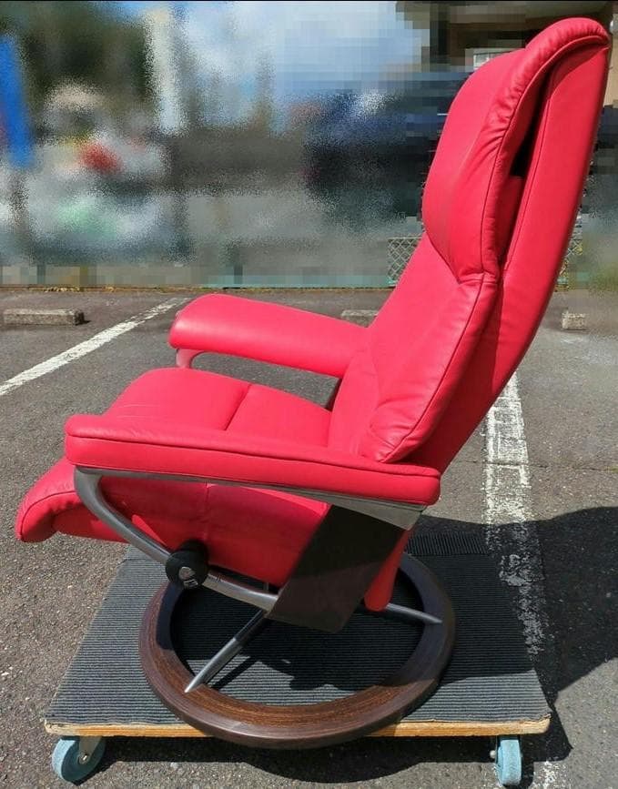 〈セット販売〉エコーネス ストレスレスチェア 赤 正規品 ① オットマン