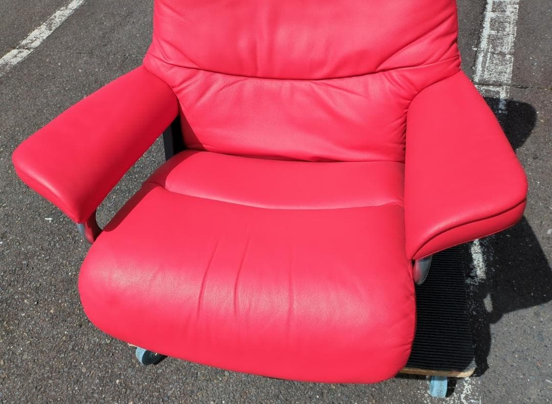 〈セット販売〉エコーネス ストレスレスチェア 赤 正規品 ① オットマン