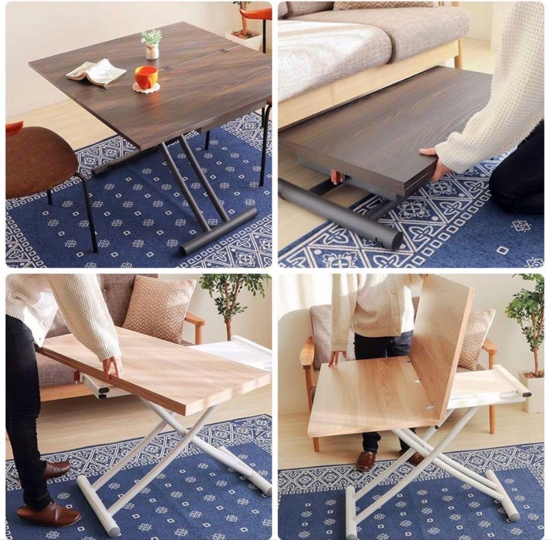 【美品】ヤマソロ 昇降テーブル グロリアス 82-645（ブラウン/ブラック）