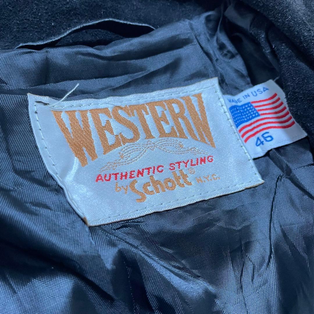 超希少46サイズ schott レザージャケット ウエスタン フリンジ