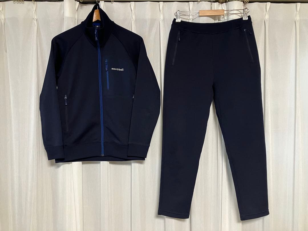montbell モンベル マウンテンジャージ 上下 セットアップ S ネイビー