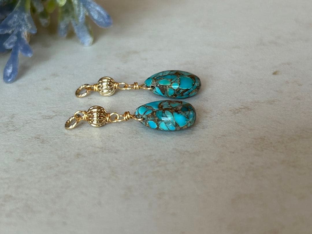 14KGF ブルーコッパーターコイズのチャーム