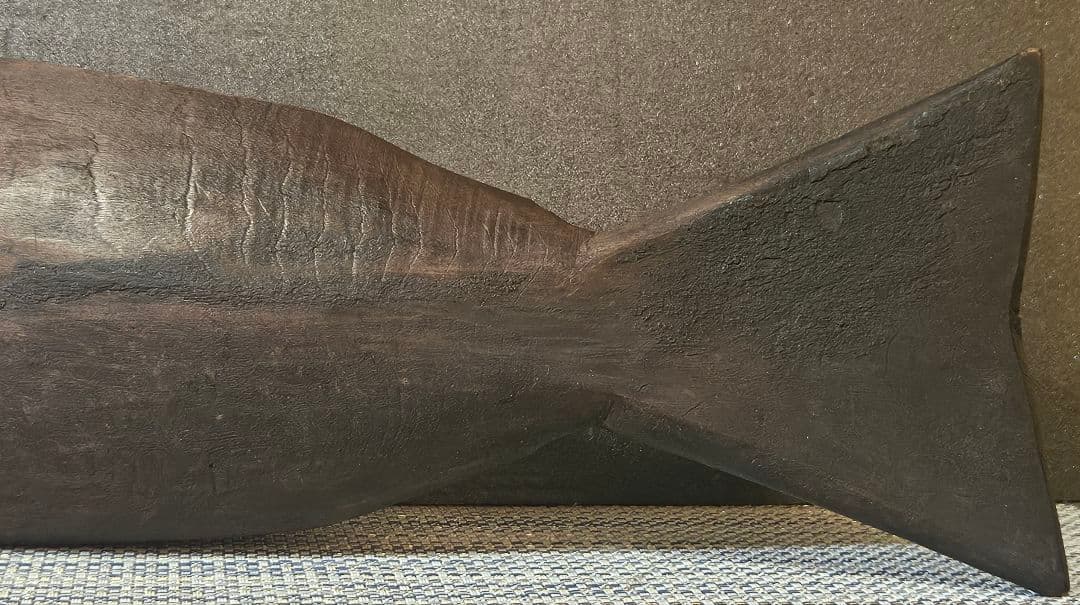 古民具　古道具　自在鉤　鯛 鯉横木　木彫 彫刻　オブジェ　インテリア　レトロ