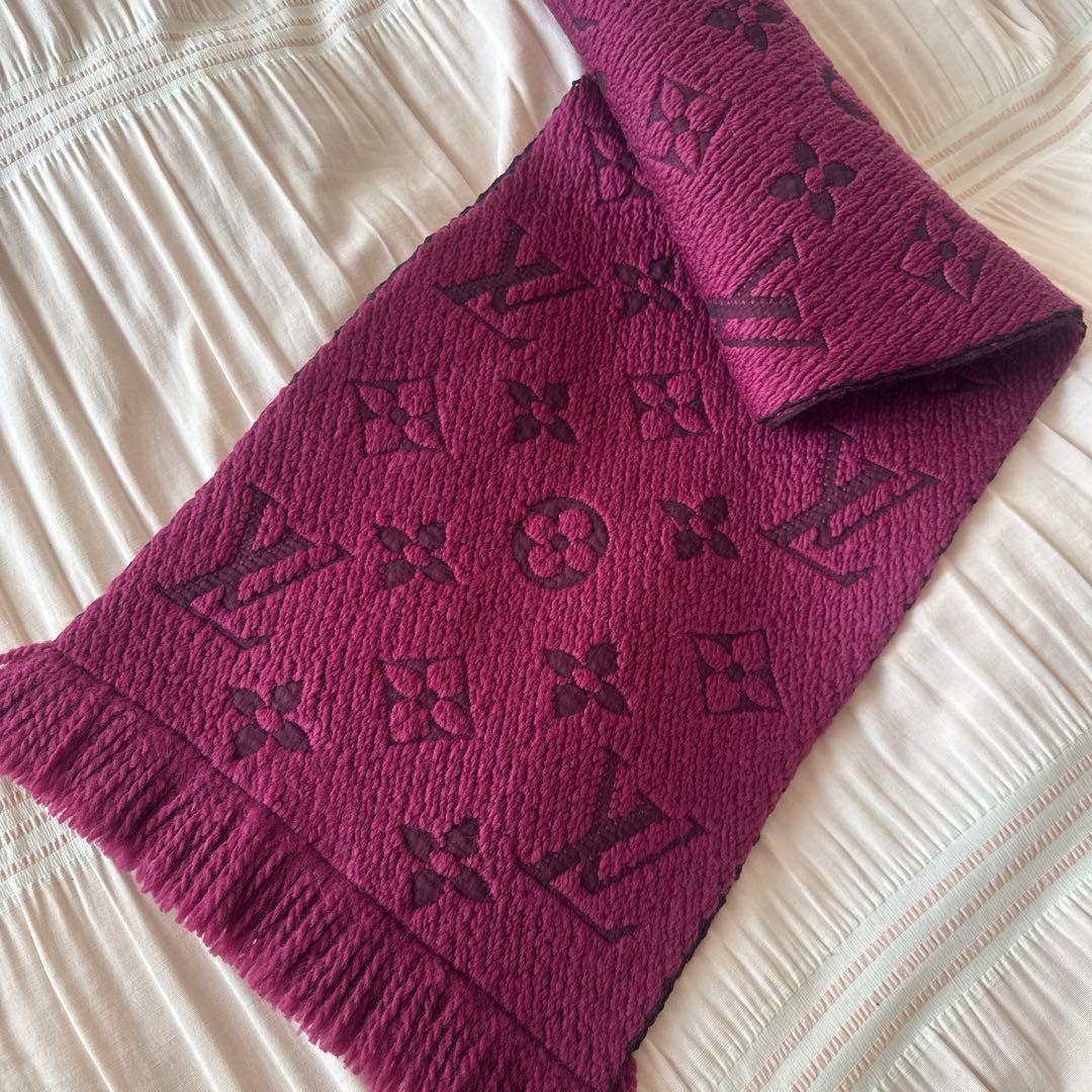 ルイヴィトン エシャルプロゴマニア マフラー レッドパープル 赤紫色M75503