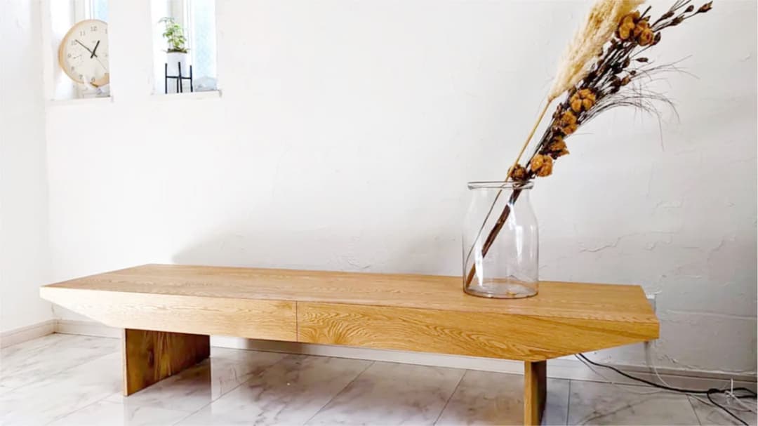 ローテレビボード/TV BOARD 一枚板/楢材 日本製