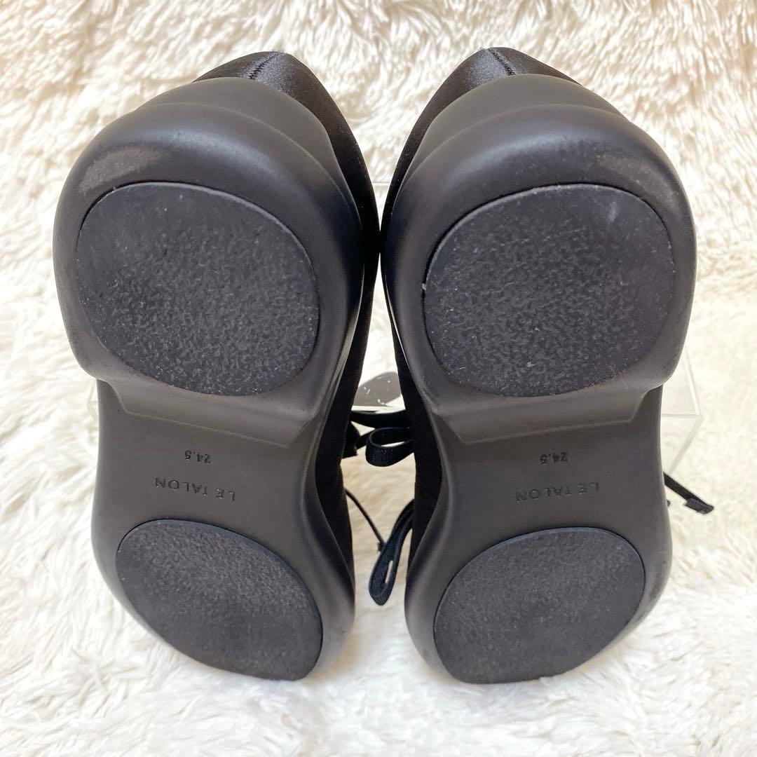 人気完売品✨ルタロン　Lダブルリボンバレリーナ　黒　24.5cm 2024SS