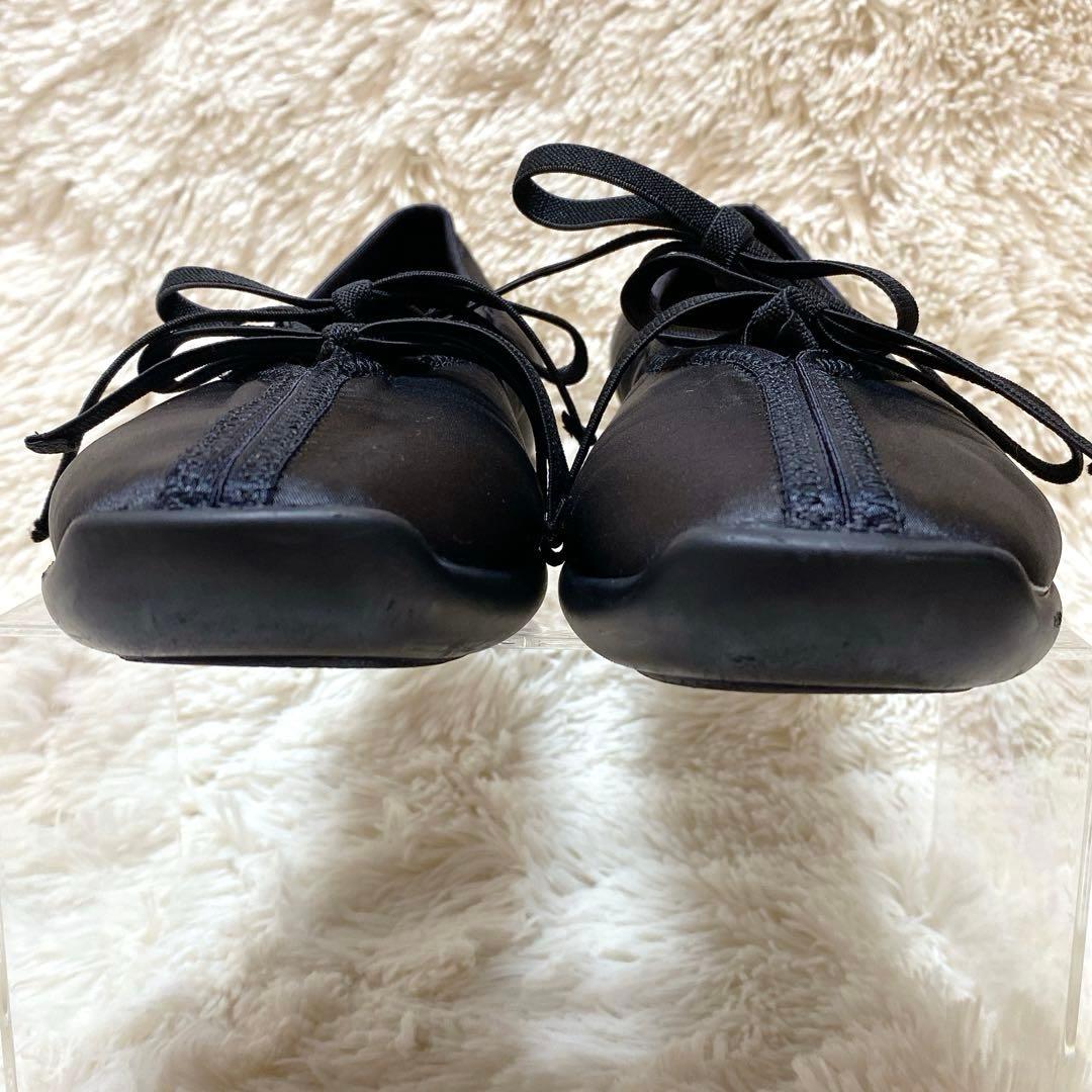 人気完売品✨ルタロン　Lダブルリボンバレリーナ　黒　24.5cm 2024SS