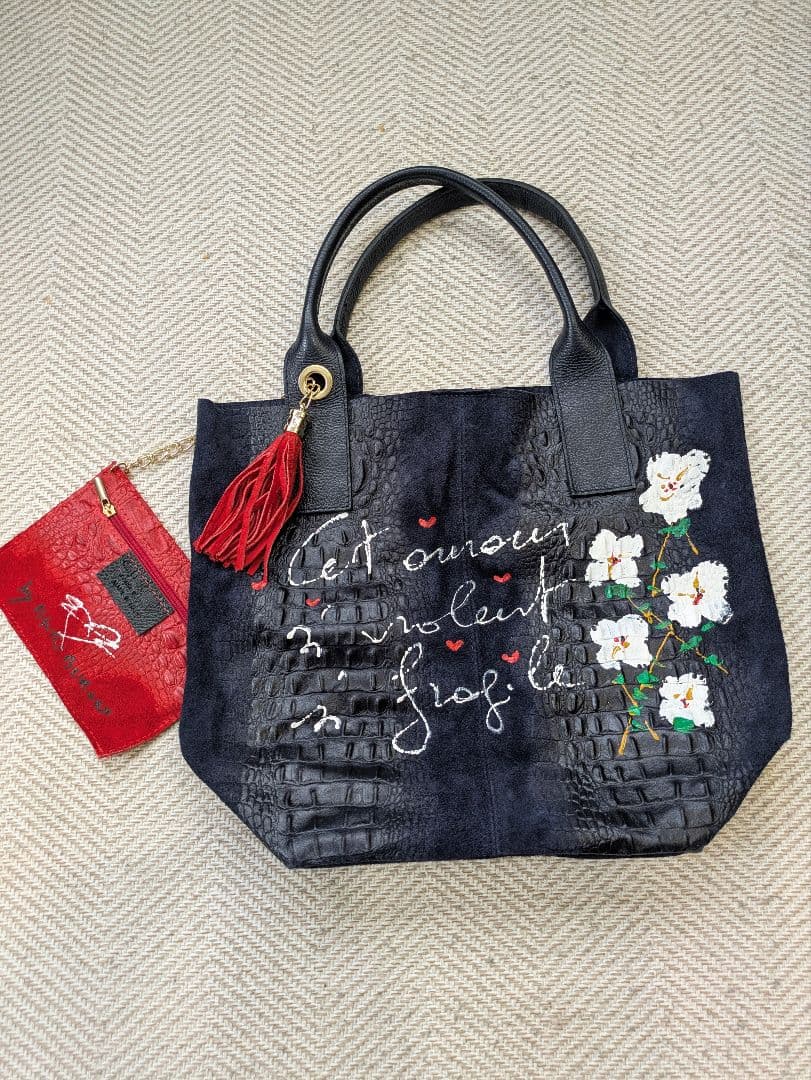 美品 MAUROBURANI クロコダイル レザートートバッグ ブラック