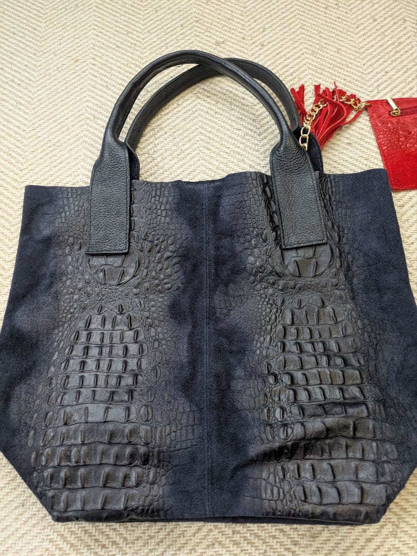 美品 MAUROBURANI クロコダイル レザートートバッグ ブラック