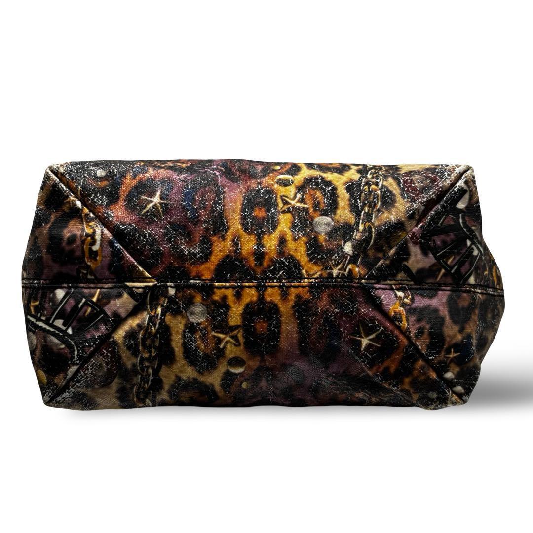 【良品】ジミーチュウ アニマル柄 トートバッグ スタッズ PVCレザー　チャーム