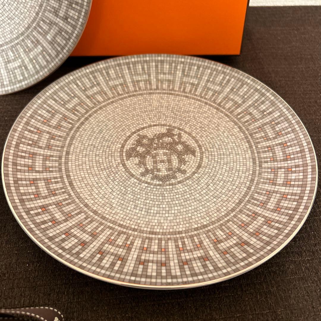 エルメス　ヴァンキャトル プラチナ　デザートプレート　21cm