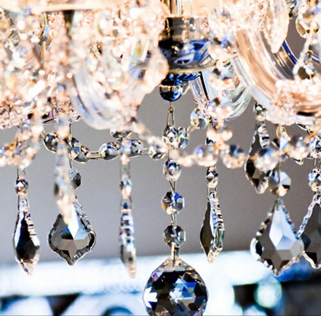 未使用　アスフォーククリスタル　シャンデリア6灯 チェーン10センチカット済み