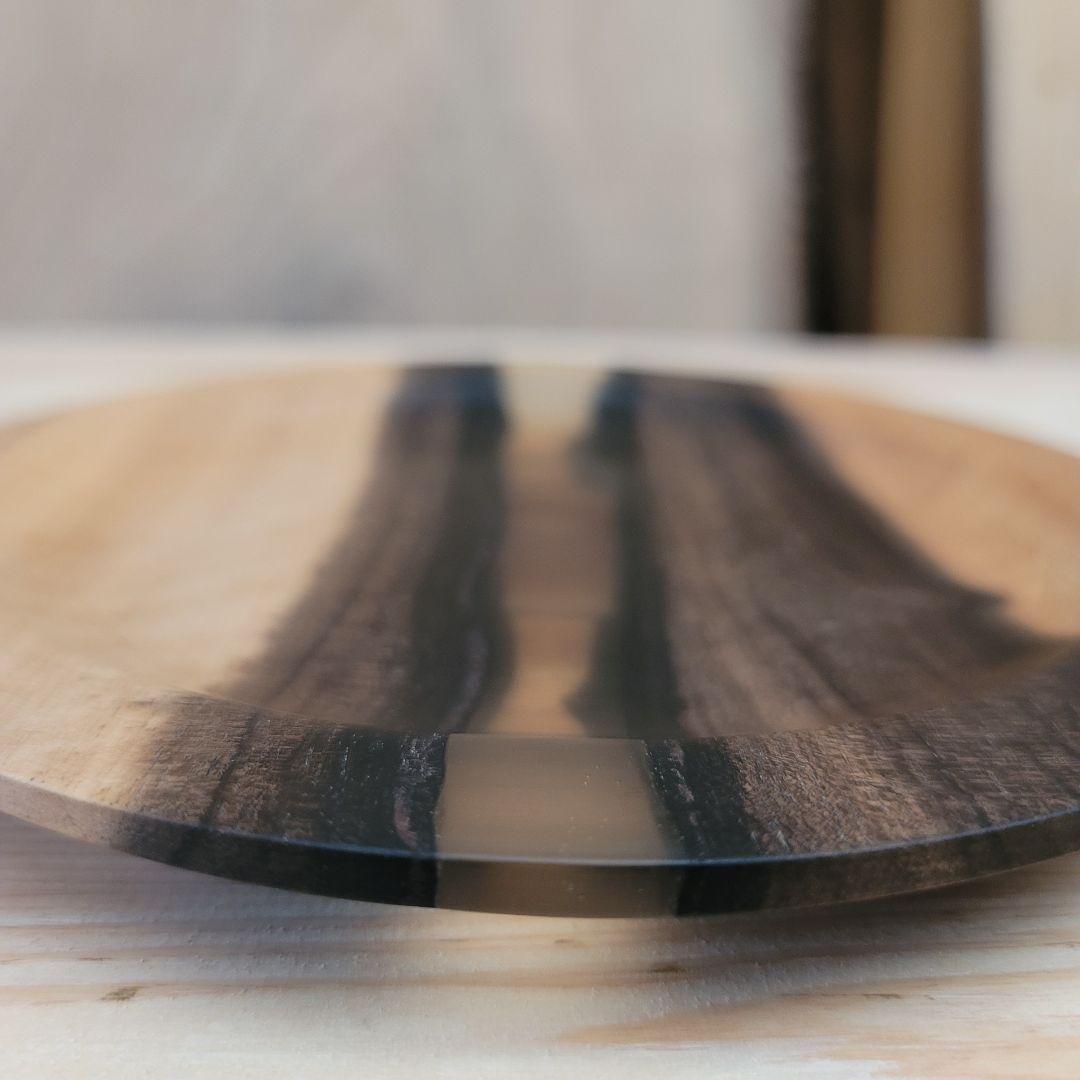 かなり希少　黒柿 × レジン樹脂の木皿