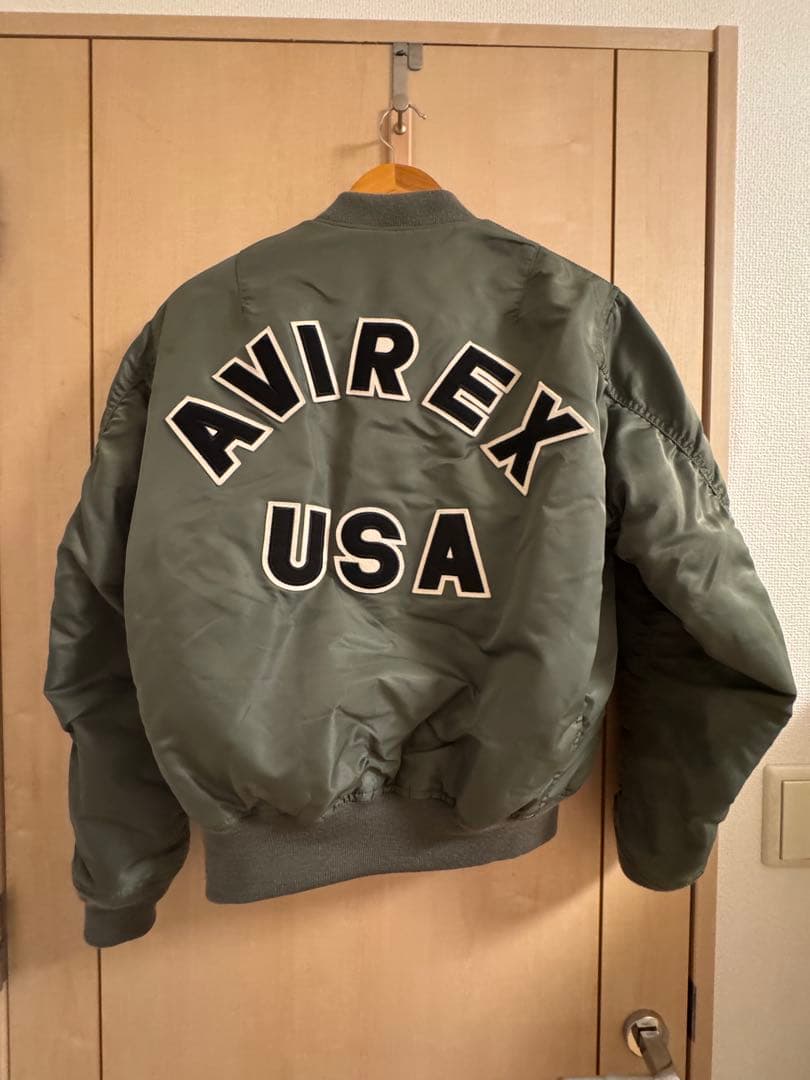 AVIREX MA1 フライトジャケット裏刺繍 オリーブグリーン Mサイズ