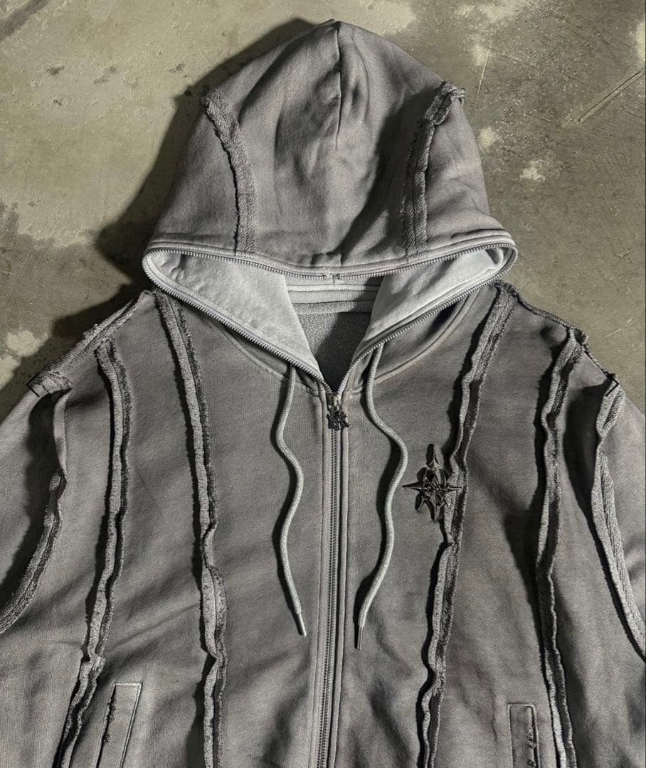 A'GEM/9 × .kom A'GEM/9/エージェムナイン吹付加工パーカー