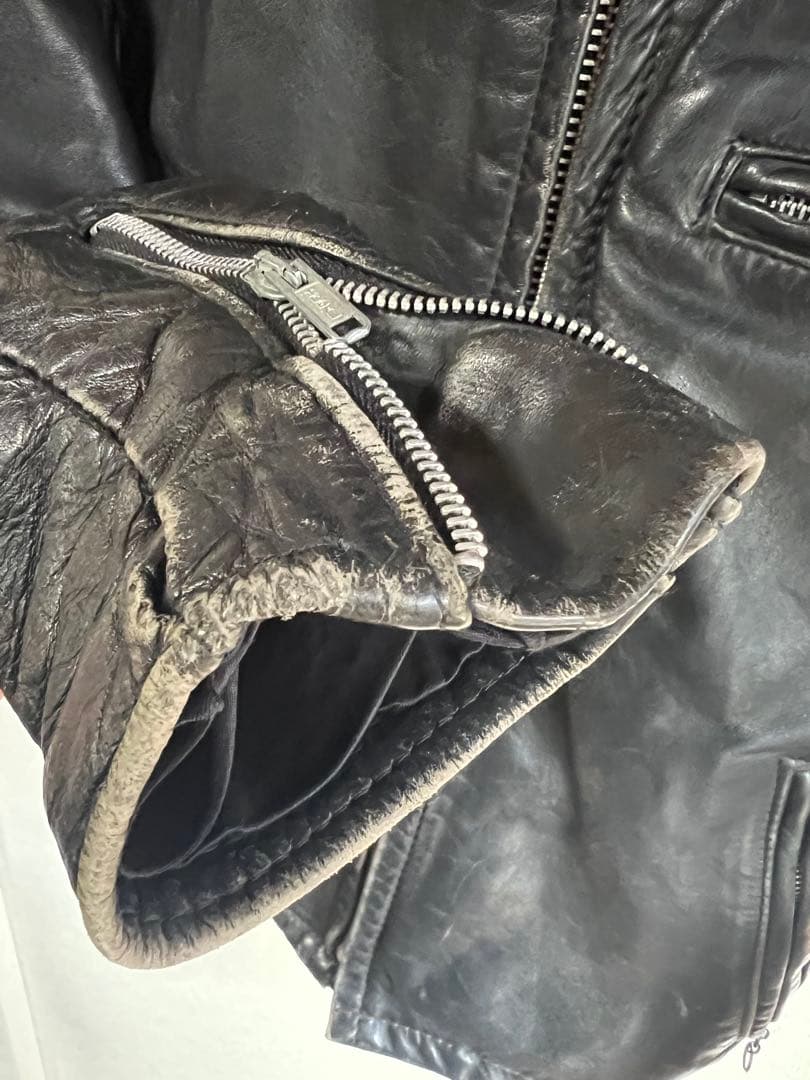 【古着】レザー シングルライダースジャケット