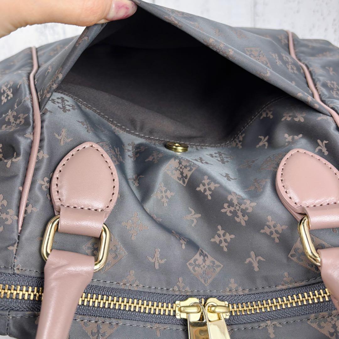 未使用級美品◆russet 2way ボストンバッグ ショルダー グレーピンク