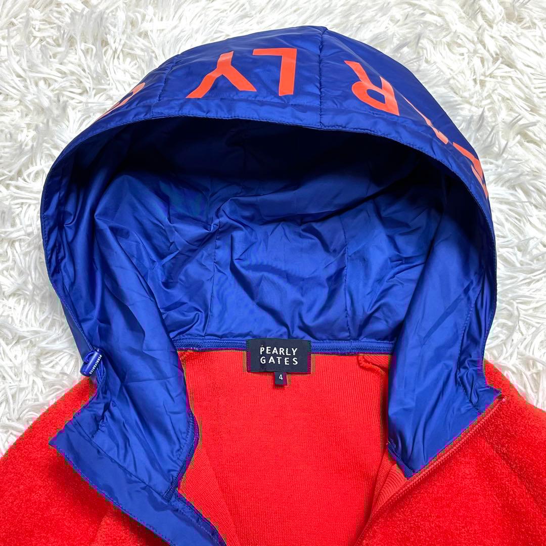 美品✨パーリーゲイツ フリース ナイロンパーカー M ハーフジップ バイカラー