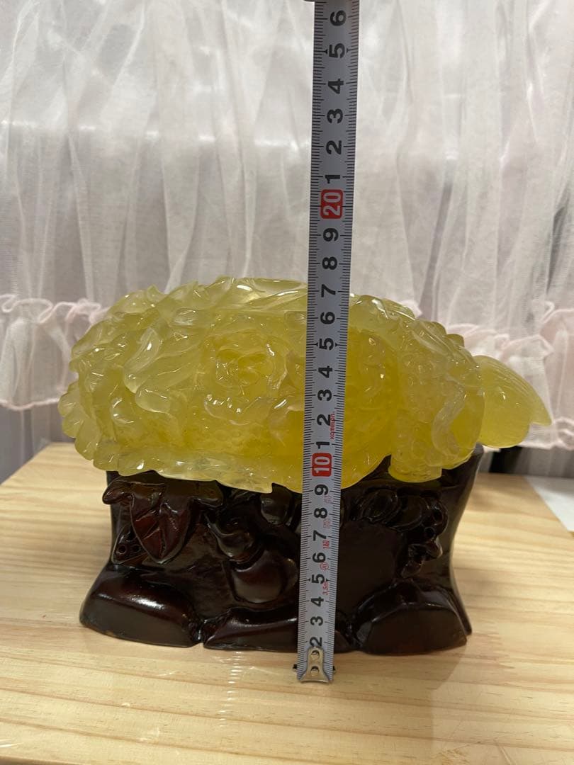 綺麗　天然石　高品質　水晶　手彫り　シトリン　白菜の形に彫刻した物　百財