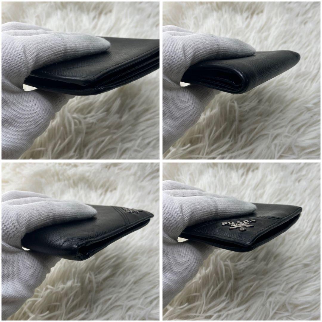 【極美品】プラダPRADA 二つ折り財布 SAFFIANO L 黒