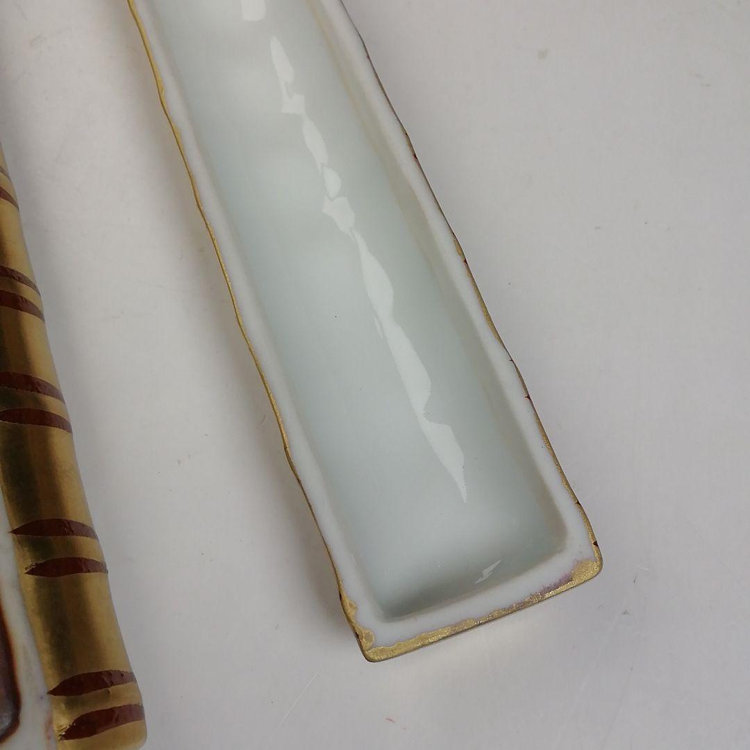 Ｔ９６１　香合　『金襴手　横笛香合』『芳正 造』　共箱　茶道具