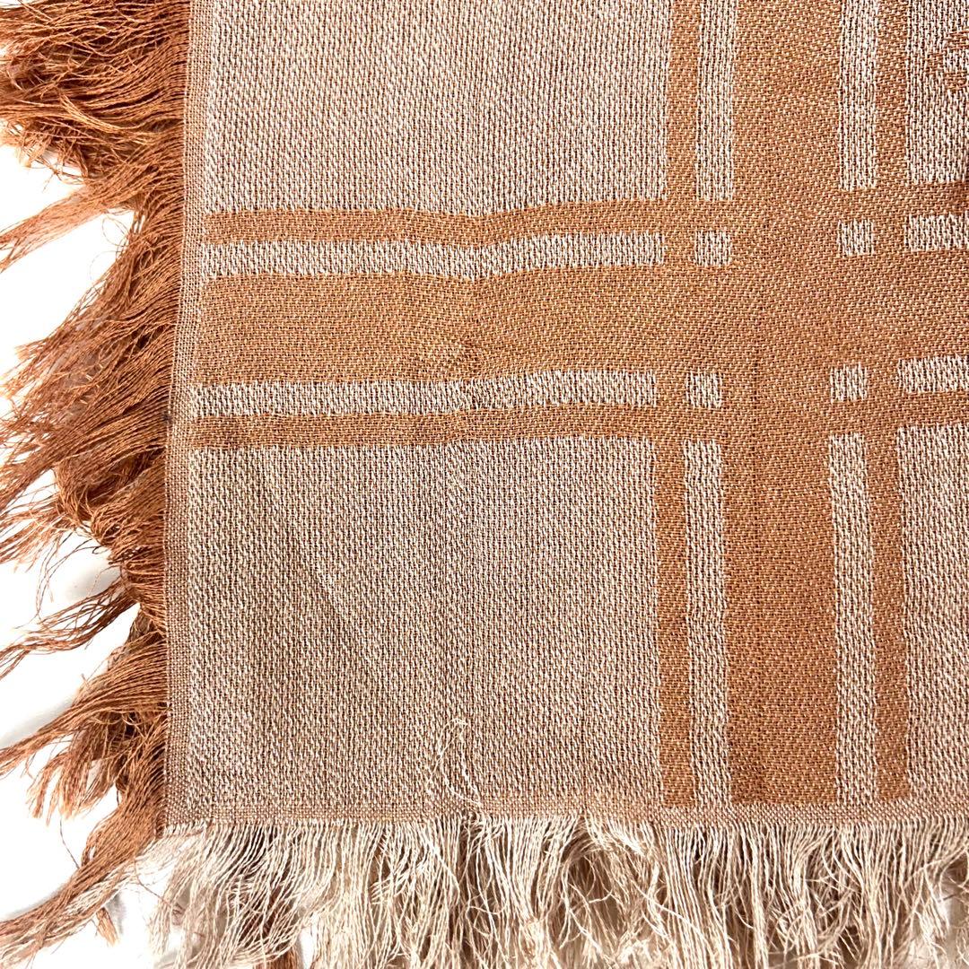 グッチ 大判 ショールストール GG柄 コットン100 フリンジ ピンク 総柄