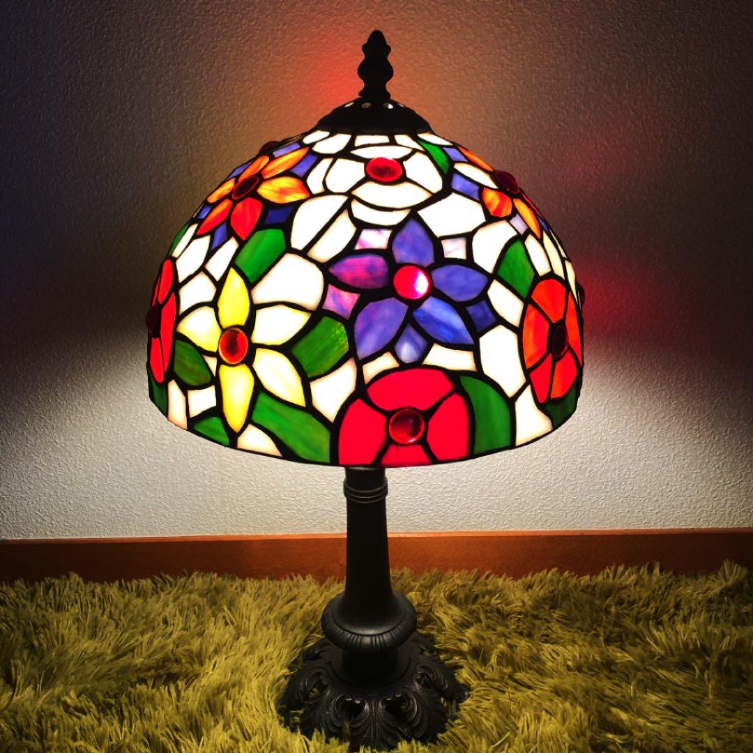 ステンドグラスランプ✿卓上スタンド✿暖色系ライト