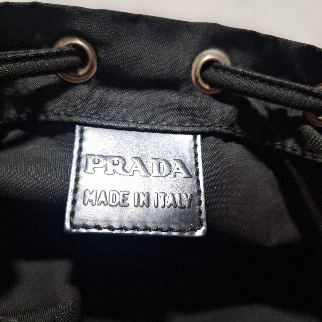 mer.yPRADA ブラック ナイロン ドローストリングバッグ