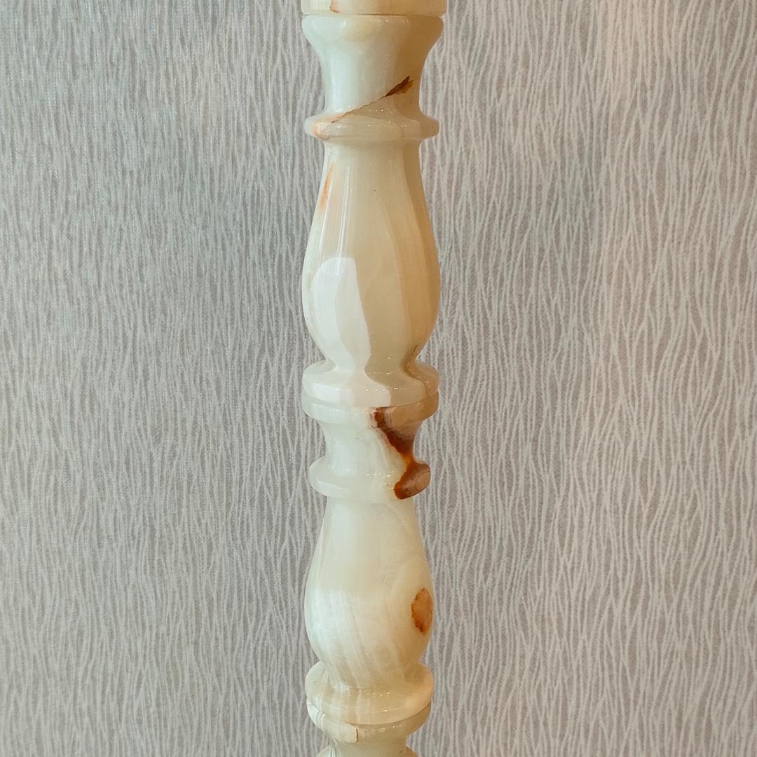 アンティーク　 スタンドランプ　大理石　フリンジシェード　照明　A8