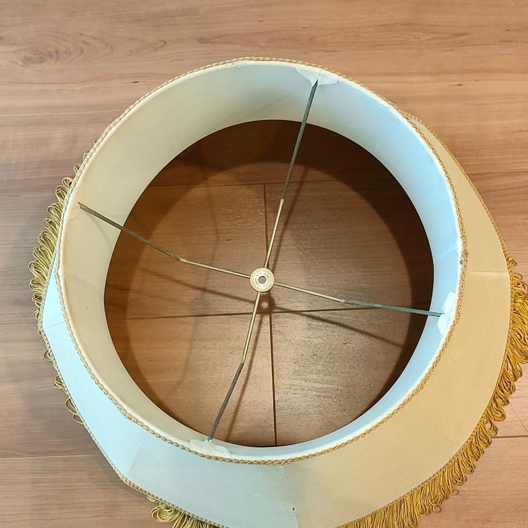 アンティーク　 スタンドランプ　大理石　フリンジシェード　照明　A8