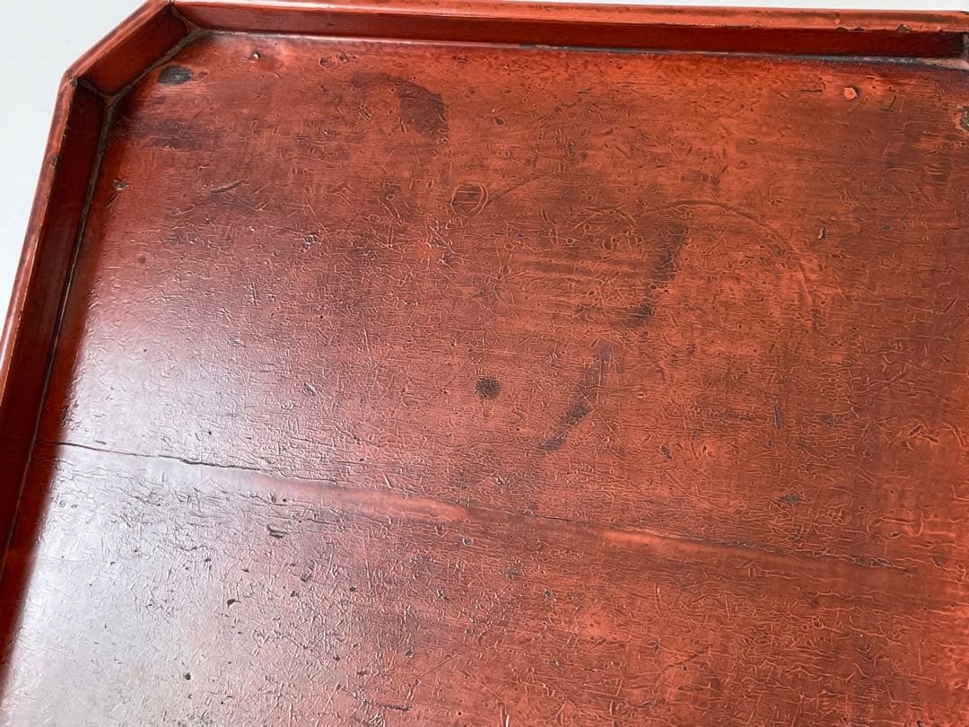 骨董　根来　お盆　御膳　懐石膳　折敷　根来折敷　根来盆　朱塗　漆　アンティーク