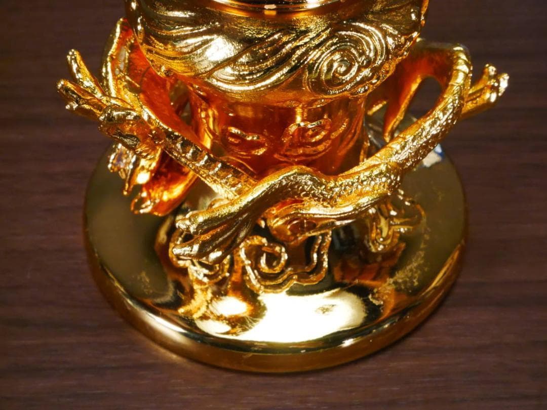 限定値下　展示未使用品　国産本金鍍金の花瓶　高田派　花立　4685