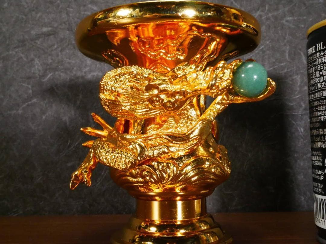 限定値下　展示未使用品　国産本金鍍金の花瓶　高田派　花立　4685