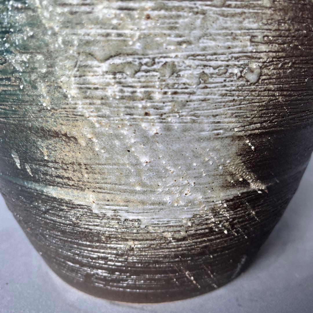 信楽焼傘立て  緑釉耳付き 高さ45cm