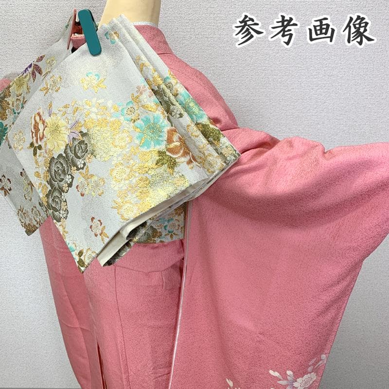 【売切値下げ】411z38〇振袖 金駒刺繍 地紋 ピンク〇美品 成人式 十三参り