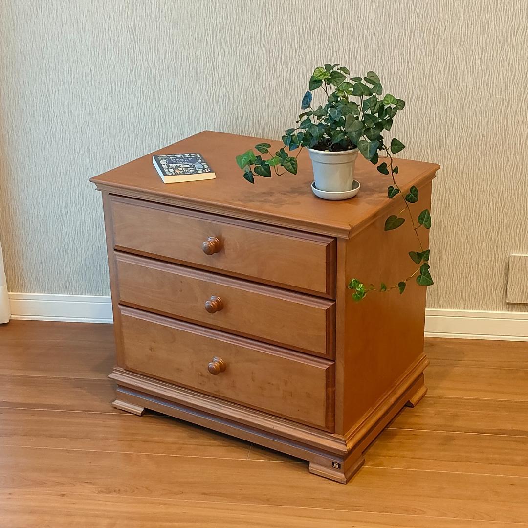 ヤマカ　ヴィンテージ　木製チェスト　サイドチェスト　引出し3杯