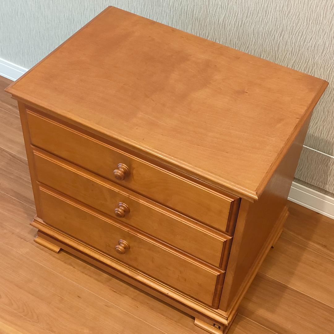 ヤマカ　ヴィンテージ　木製チェスト　サイドチェスト　引出し3杯