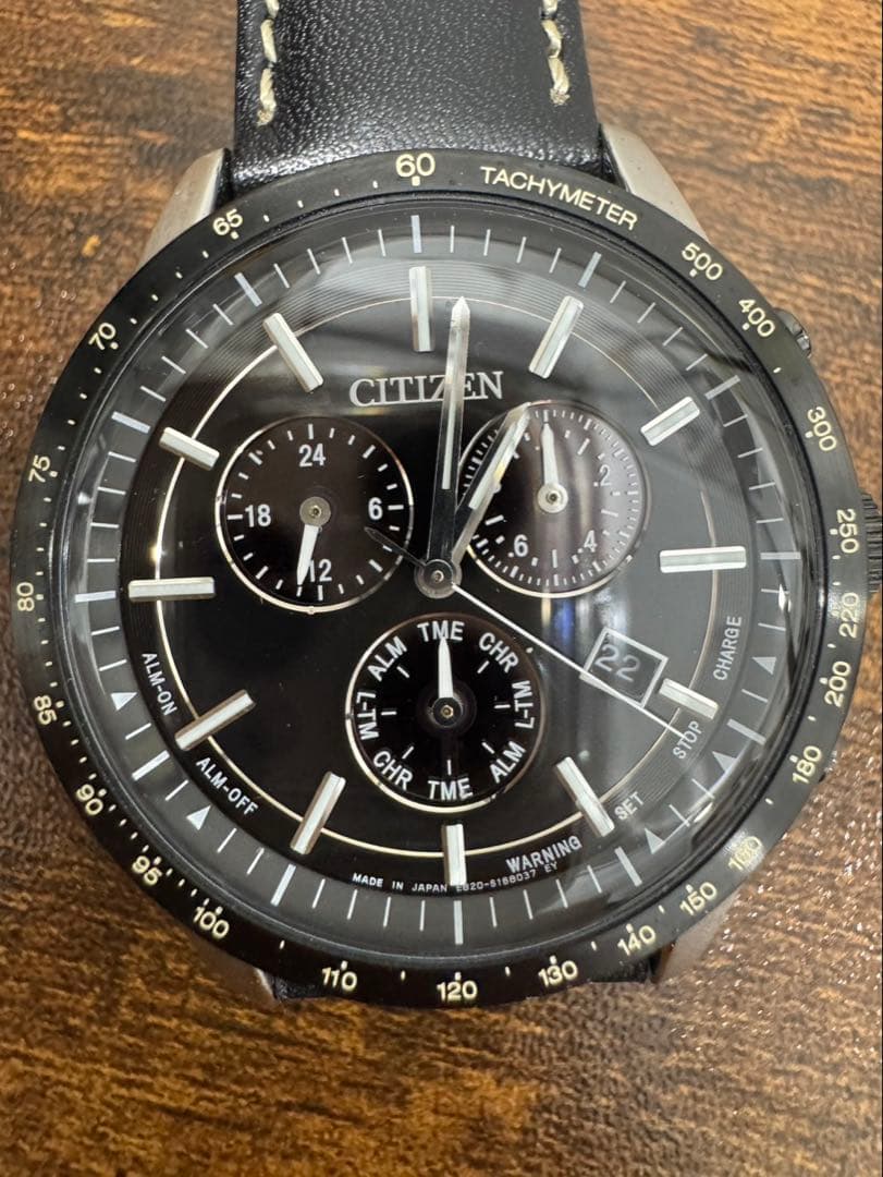 美品 CITIZEN Eco-Drive クロノグラフ E820系