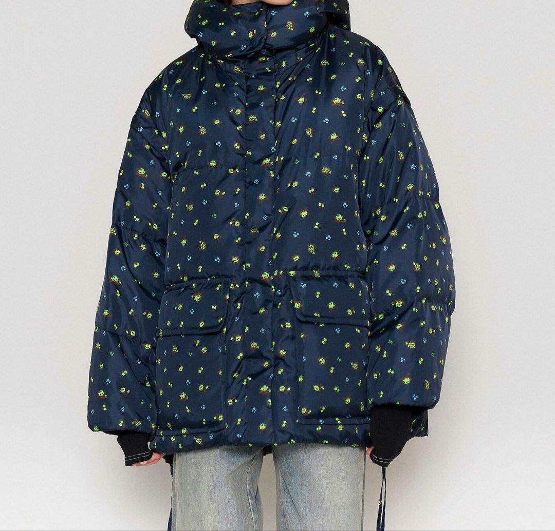 【フード欠品】メゾンスペシャル 花柄 リバーシブルダウンジャケット