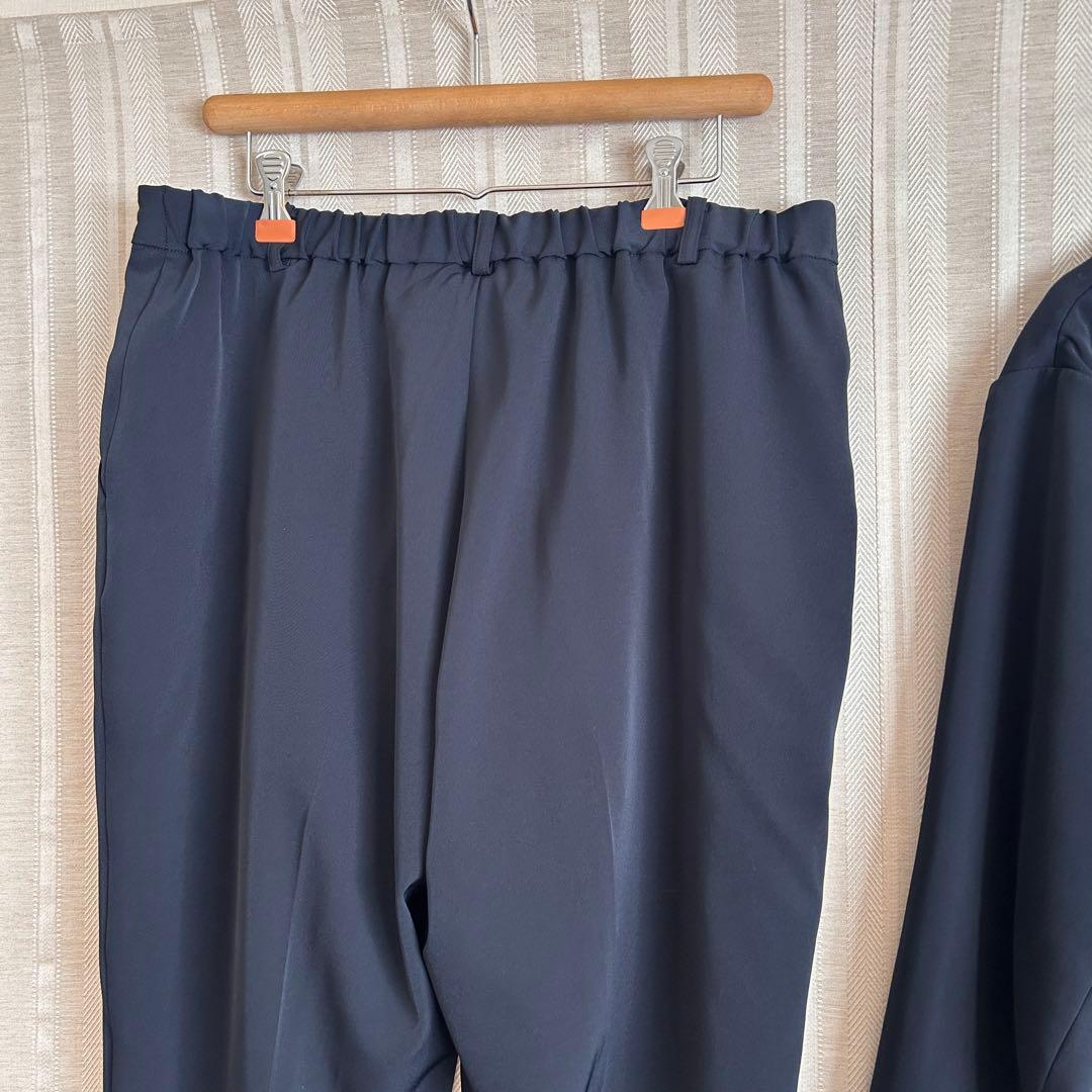 極美品！大きいサイズ23号Alottaネイビー　Vネックノーカラーパンツスーツ