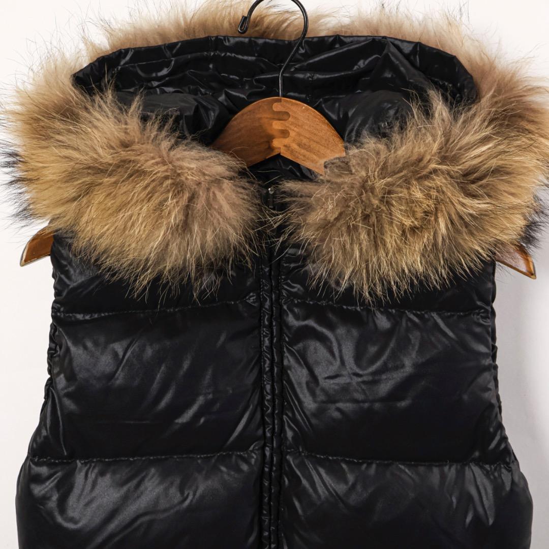 H3830-5◾️デュベティカ　ファー付ダウンベスト ブラック