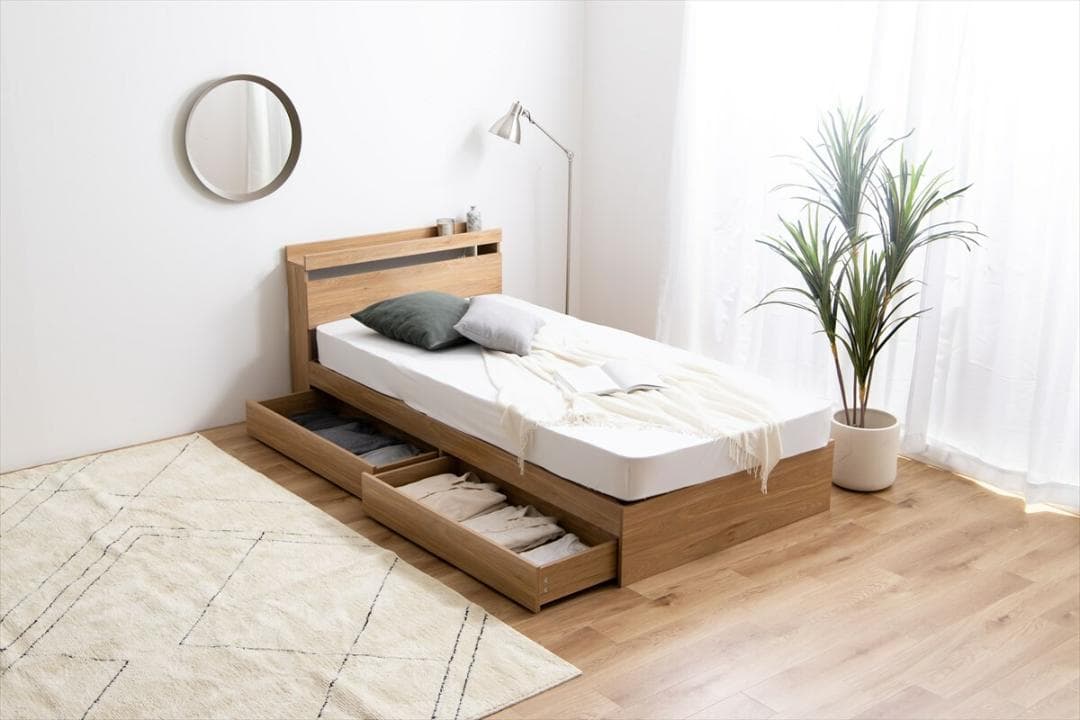 IN BD PT　シングルベット　フレームのみ　ナチュラル