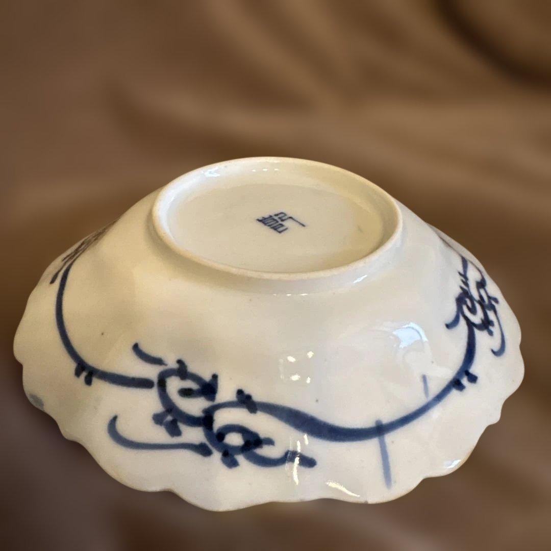 ⬛︎五寸変形皿11枚⬛︎染付手描⬛︎古伊万里⬛︎山水巻物角皿江戸⬛︎有田骨董⬛︎